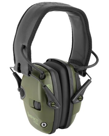 Howard Leight R01526 Impact Sport Electronic Muff 22 dB Over the Head Green/Black Adult