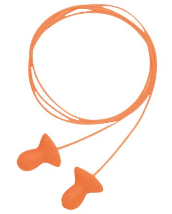 Howard Leight R01522 Corded Ear Plugs Quiet Foam 26 dB Behind The Neck Orange Adult 2 Pair