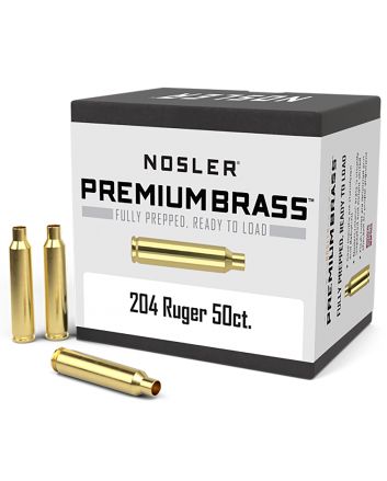 Nosler 10056 Premium Brass Unprimed Cases 204Ruger Rifle Brass 50/Box