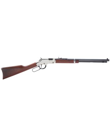 Henry H004SM Golden Boy Silver 22 WMR Caliber with 12+1 Capacity, 20" Blued Barrel, Nickel-Plated Metal Finish &amp; American Walnut Stock Right Hand (Full Size)