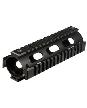 UTG Pro MTU001 Pro Quad Rail Handguard Drop-In Aluminum Black Anodized Hardcoat Picatinny Rail, For Carbine AR-15