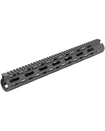 UTG Pro MTU019SS Pro Slim Rail Handguard Free-Floating 15" L Aluminum Material with Black Anodized Finish, KeyMod Slots &amp; Picatinny Rail for AR-15