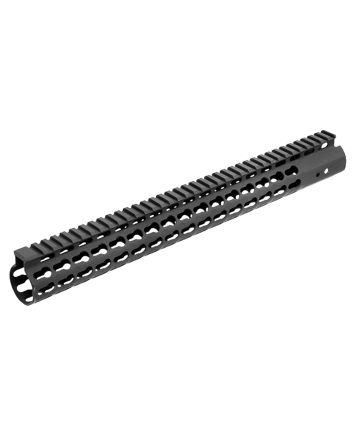 UTG Pro MTU019SSK Pro Slim Rail Handguard Free-Floating 15" L Aluminum Material with Black Anodized Finish, KeyMod Slots &amp; Picatinny Rail for AR-15