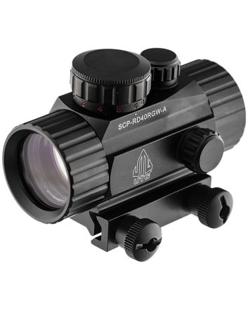 UTG SCPRD40RGWA ITABlack Anodized 1x 38mm Tube 4 MOA Red/Green CBQ Dot Reticle