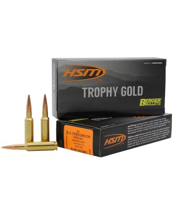 HSM 65CREEDMOOR140VLD Trophy Gold Extended Range 6.5 Creedmoor 140 gr Berger Hybrid Tactical Open Tip Match 20 Per Box/ 25 Case