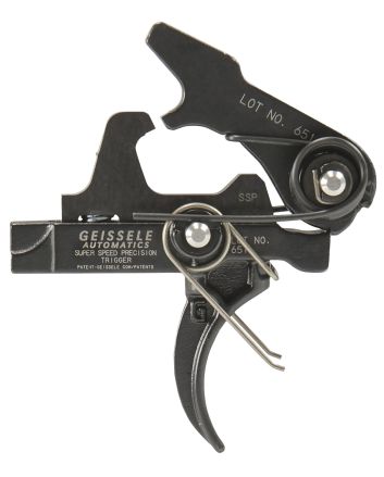 Geissele Automatics 05400 SSPSingle-Stage Curved Trigger with 3-3.75 lbs Draw Weight &amp; Black Oxide Finish for AR-Platform