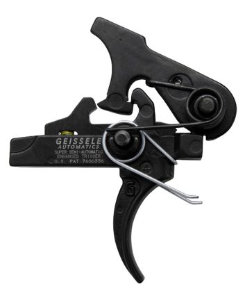 Geissele Automatics 05160 SSA-ETwo-Stage Curved Trigger with 2.90-3.80 lbs Draw Weight &amp; Black Oxide Finish for AR-Platform