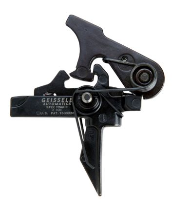 Geissele Automatics 05166 SD 3 Gun Flat Trigger with 4.50-5.50 lbs Draw Weight &amp; Black Oxide Finish for AR-15/AR-10