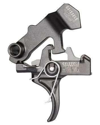 Geissele Automatics 05157 Super ScarBlack Oxide Curved Trigger Two-Stage 3.20-4.60 lbs Draw Weight for FN SCAR