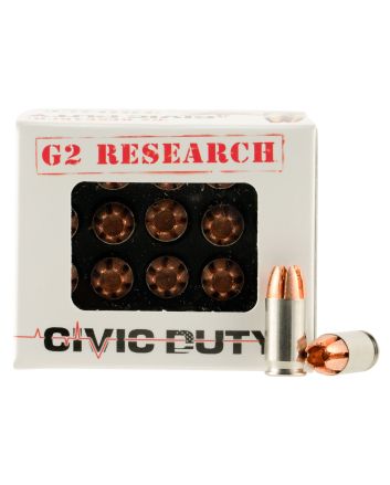 G2 Research G00621 Civic Duty380ACP 64gr Copper Expansion Projectile 20 Per Box/25 Case