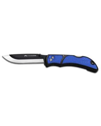 Outdoor Edge RLU40C RazorLite3.50" Folding Drop Point Tanto Plain 420J2 SS Blade Black/Blue Polymer Handle