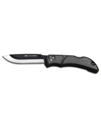 Outdoor Edge RLY50C RazorLite3.50" Folding Drop Point Tanto Plain 420J2 SS Blade Black/Gray Polymer Handle