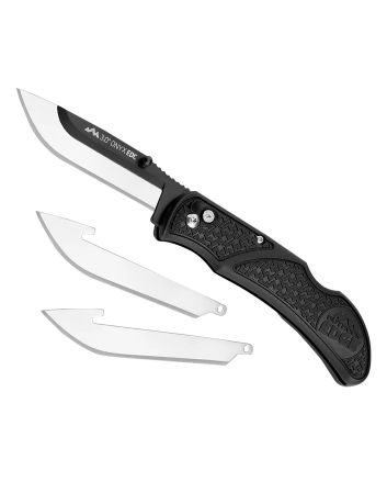 Outdoor Edge OX30C Onyx Lite 3" Folding Plain 420J2 Stainless Steel Blade Black Trimond Textured Polymer Handle