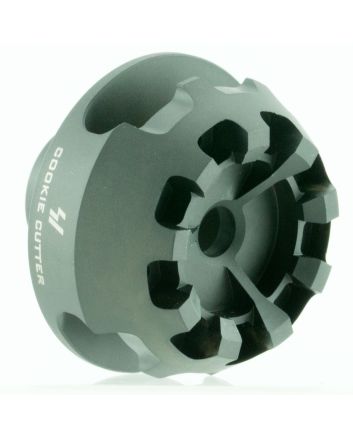 Strike Industries CCCOMP308 Cookie Cutter Comp Black Matte Steel with 5/8"-24 tpi Threads, 1.57" OAL &amp; 0.26" Inside/2.14" Outside Diameter for 308 Win, 7.62x51mm NATO AR-Platform