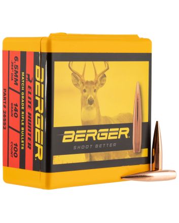 Berger Bullets 26552 Elite Hunter Match Grade 6.5mm 140gr Boat Tail 100/Box