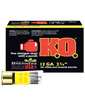 Brenneke SL122KO K.O.12Gauge 2.75" 1oz Slug Shot 5 Per Box/50 Case