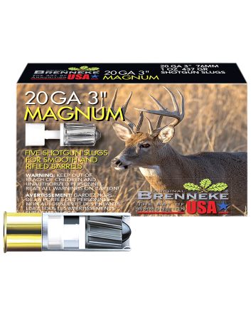 Brenneke SL203M Magnum20Gauge 3" 1oz Slug Shot 5 Per Box/50 Case