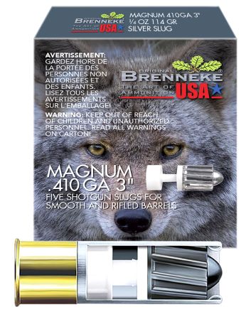 Brenneke SL4103M Magnum410Gauge 3" 1/4oz Slug Shot 5 Per Box/90 Case