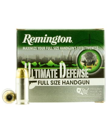 Remington Ammunition 28971 Ultimate Defense Full Size Handgun 45ACP 185gr Brass Jacketed Hollow Point 20 Per Box/25 Case