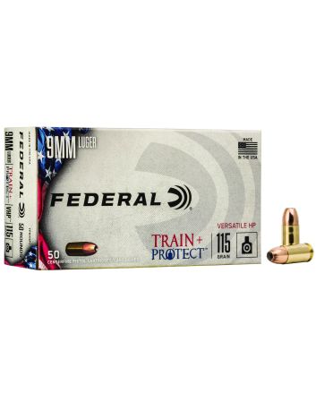Federal TP9VHP1 Train + Protect9mmLuger 115gr Versatile Hollow Point 50 Per Box/10 Case
