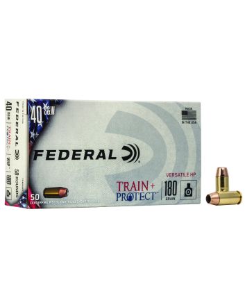 Federal TP40VHP1 Train + Protect40S&amp;W 180gr Versatile Hollow Point 50 Per Box/10 Case