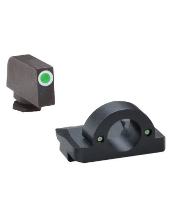 AmeriGlo GL125 Ghost Ring Sight Set for GlockGreen Tritium White Outline Front Sight-Green Tritium Rear Sight