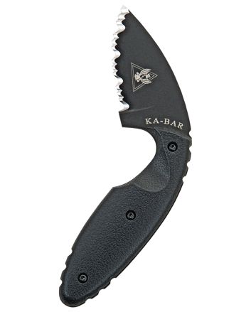 Ka-Bar 1481 TDI Law Enforcement 2.31" Fixed Drop Point Serrated Black AUS-8A SS Blade, Black Zytel Handle, Includes Belt Clip