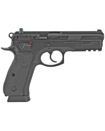 CZ-USA 01152 CZ 75 SP-01 Full Size Frame 9mm Luger 10+1 4.60" Black Steel Barrel, Black Serrated Steel Slide, Black Polycoat Steel Frame w/Beavertail &amp; Picatinny Rail, Black Rubber Grip