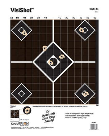 Champion Targets 45804 VisiShot5-Diamond Paper Hanging Pistol/Rifle 13" x 18" Black/White 10 Pack