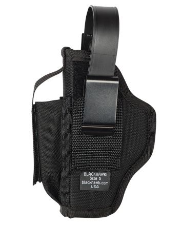 Blackhawk 40AM05BK Multi-UseIWB/OWB Size 05 Black Cordura Nylon Belt Clip Fits Large Semi-Auto Fits 3.75-4.50" Barrel Ambidextrous