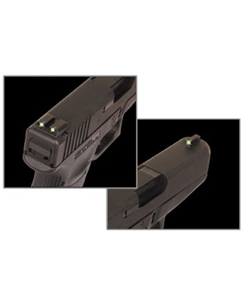 TruGlo TG231G1 TritiumGreen Tritium Front &amp; Rear/Black Nitride Fortress Frame, Compatible w/Glock 9mm Luger/40 S&amp;W, Front Post/Rear Dovetail Mount