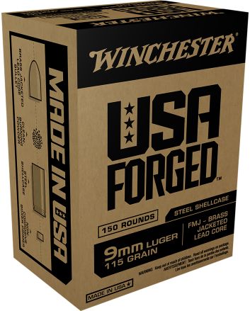 Winchester Ammo WIN9S USA Forged 9mmLuger 115gr Full Metal Jacket 150 Per Box/5 Case