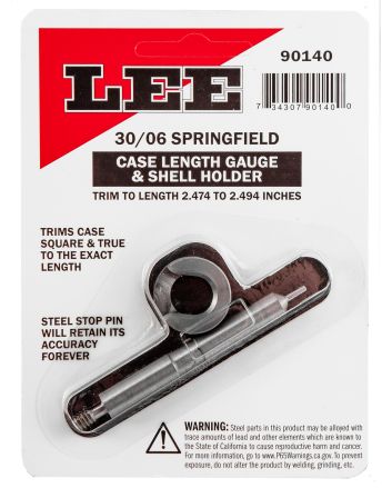 Lee Precision 90140 Case Length Gauge30-06 Springfield Steel Works With Zip Trim Includes Shell Holder