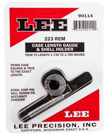 Lee Precision 90114 Case Length Gauge223 Rem Steel Works With Cutter/Lock Stud Includes Shell Holder