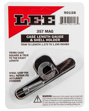 Lee Precision 90158 Case Length GaugeSilver, 357 Mag, Steel Works With Cutter/Lock Stud Includes Shell Holder
