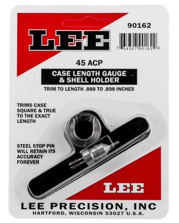 Lee Precision 90162 Case Length GaugeSilver 45 ACP Steel, Works With Cutter/Lock Stud Includes Shell Holder