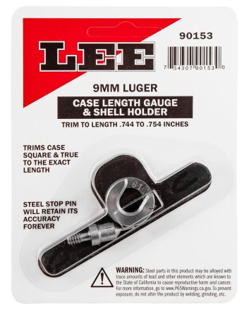 Lee Precision 90153 Case Length Gauge9mm Luger Steel Works With Cutter/Lock Stud Includes Shell Holder