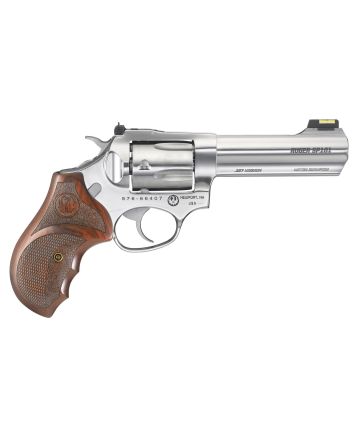 Ruger 5782 SP101 Match Champion 357 Mag4.20" Barrel 5rd Triple-Locking Cylinder, Gloss Stainless Steel, Altamont Stippled/Checkered Hardwood Grip, Transfer Bar Safety