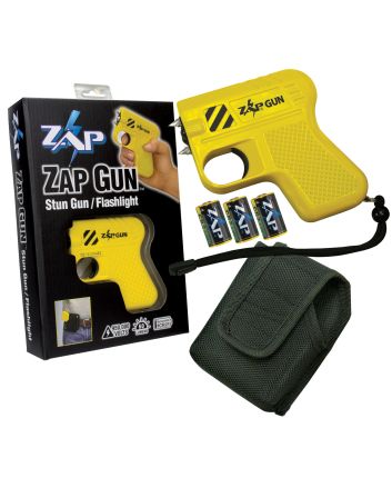 Zap ZAPGUN Zap Gun Stun Gun/Flashlight Range of Close Contact Yellow Plastic