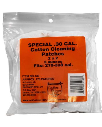 Southern Bloomer 130 Cleaning Patches 30 Cal Cotton 175 Per Bag