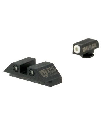 Night Fision GLK001003WGW Tritium Night Sights For GlockGreen Tritium White Outline Front Sight- Green Tritium White Outline Rear Sight Glock 17/17L/19/22