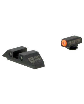 Night Fision GLK001003OGW Tritium Night Sights For GlockGreen Tritium Orange Outline Front Sight- Green Tritium White Outline Rear Sight Glock 17/17L/19/22