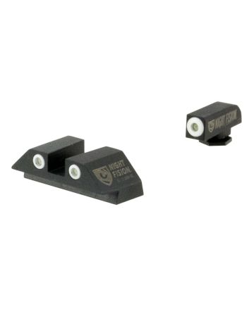 Night Fision GLK001003WGZ Tritium Night Sights For GlockGreen Tritium White Outline Front Sight- Green Tritium Black Outline Rear Sight Glock 17/17L/19/22