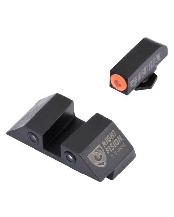 Night Fision GLK001003OGZ Tritium Night Sights For GlockGreen Tritium Orange Outline Front Sight- Green Tritium Black Outline Rear Sight Glock 17/17L/19/22