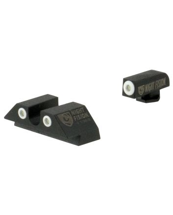 Night Fision GLK001007WGW Tritium Night Sights For GlockGreen Tritium White Outline Front Sight- Green Tritium White Outline Rear Sight Glock 17/17L/19/22