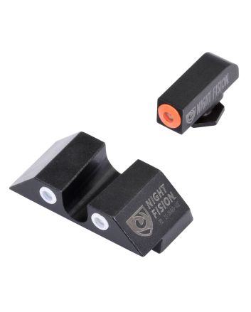 Night Fision GLK001007OGW Tritium Night Sights For GlockGreen Tritium Orange Outline Front Sight- Green Tritium White Outline Rear Sight Glock 17/17L/19/22