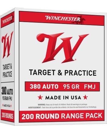 Winchester Ammo USA380W USA380ACP 95gr Full Metal Jacket 200 Per Box/5 Case
