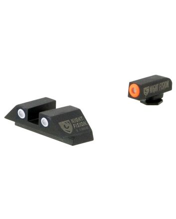 Night Fision GLK003003OGW Tritium Night Sights For GlockGreen Tritium Orange Outline Front Sight- Green Tritium White Outline Rear Sight Glock 42/43/43X