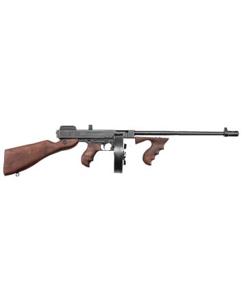 Thompson T1D 1927A-1 Deluxe 45 ACP Caliber with 16.50" Barrel, 10+1 Capacity (Drum), Blued Metal Finish, American Walnut Stock Wood Grip Right Hand