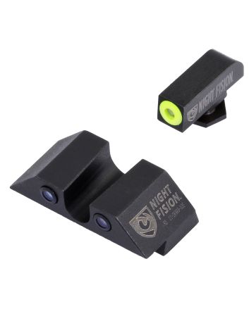 Night Fision GLK003007YGZ Tritium Night Sights For GlockGreen Tritium Yellow Outline Front Sight- Green Tritium Black Outline Rear Sight Glock 42/43/43X